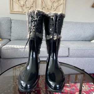 Stuart Weitzman Rebooting Rain Boots, Size 39/US 8/Excellent condition